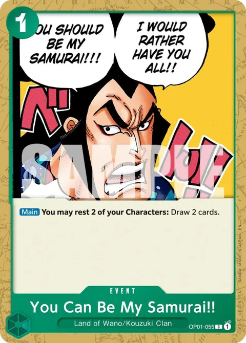 You Can Be My Samurai!! Reprint OP01-055 One Piece card from Premium Booster -The Best- Vol. 2