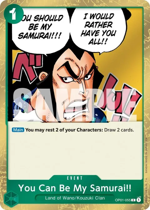 You Can Be My Samurai!! Pirate Foil OP01-055 One Piece card from Premium Booster -The Best- Vol. 2