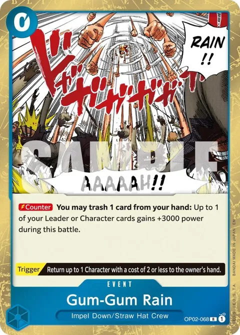 Gum-Gum Rain Reprint OP02-068 One Piece card from Premium Booster -The Best- Vol. 2