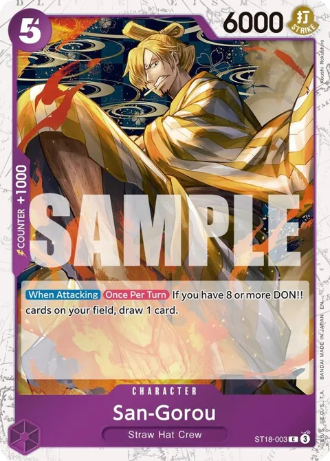 San-Gorou Pirate Foil ST18-003 One Piece card from Premium Booster -The Best- Vol. 2