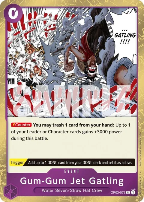 Gum-Gum Jet Gatling Reprint OP03-072 One Piece card from Premium Booster -The Best- Vol. 2
