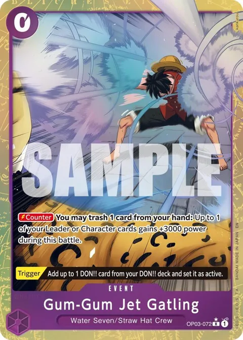 Gum-Gum Jet Gatling Alt Art OP03-072 One Piece card from Premium Booster -The Best- Vol. 2