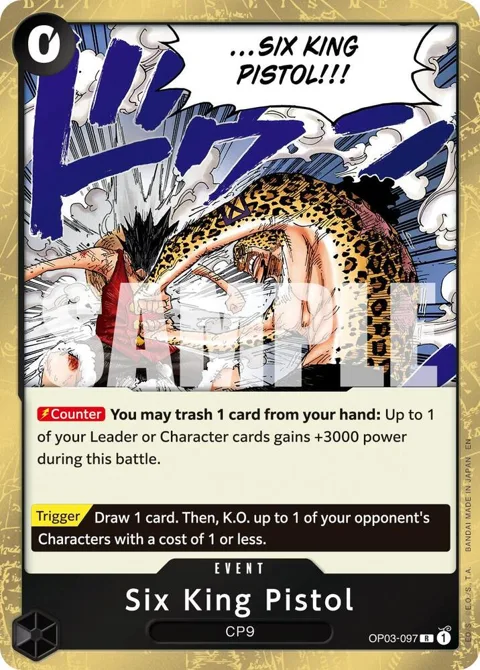 Six King Pistol Reprint OP03-097 One Piece card from Premium Booster -The Best- Vol. 2