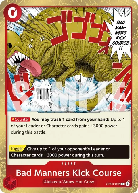 Bad Manners Kick Course Reprint OP04-016 One Piece card from Premium Booster -The Best- Vol. 2