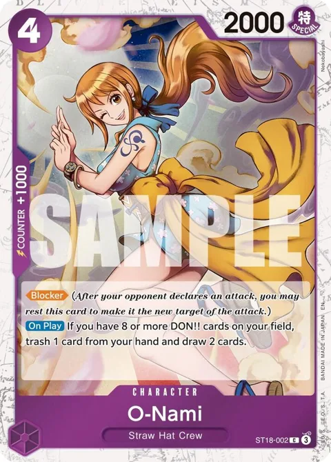 O-Nami Pirate Foil ST18-002 One Piece card from Premium Booster -The Best- Vol. 2