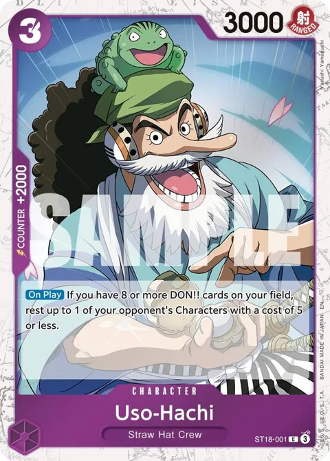 Uso-Hachi Pirate Foil ST18-001 One Piece card from Premium Booster -The Best- Vol. 2