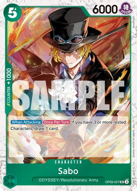 Sabo Pirate Foil OP09-027 One Piece card from Premium Booster -The Best- Vol. 2
