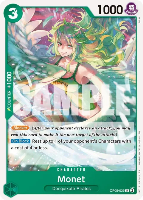 Monet Reprint OP05-036 One Piece card from Premium Booster -The Best- Vol. 2