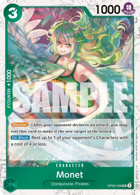 Monet Pirate Foil OP05-036 One Piece card from Premium Booster -The Best- Vol. 2
