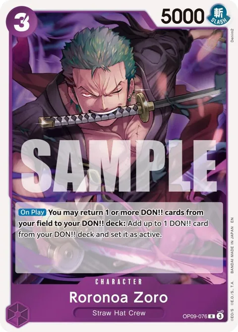 Roronoa Zoro OP09-076 PRB02 One Piece card from Premium Booster -The Best- Vol. 2