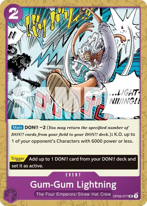 Gum-Gum Lightning Reprint OP09-077 PRB02 One Piece card from Premium Booster -The Best- Vol. 2