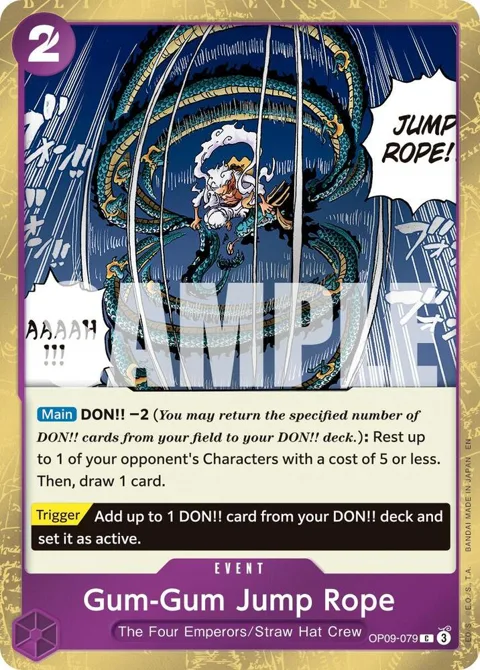 Gum-Gum Jump Rope Pirate Foil OP09-079 One Piece card from Premium Booster -The Best- Vol. 2