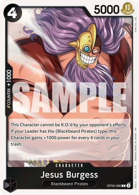Jesus Burgess Reprint OP09-086 PRB02 One Piece card from Premium Booster -The Best- Vol. 2
