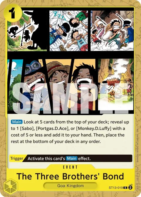The Three Brothers' Bond Reprint ST13-019 One Piece card from Premium Booster -The Best- Vol. 2