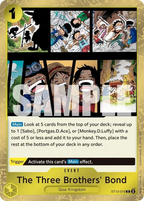 The Three Brothers' Bond Pirate Foil ST13-019 One Piece card from Premium Booster -The Best- Vol. 2