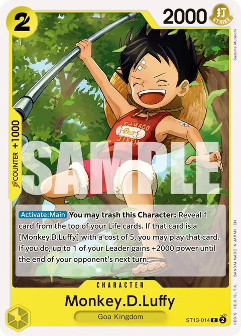 Monkey.D.Luffy Reprint ST13-014 One Piece card from Premium Booster -The Best- Vol. 2