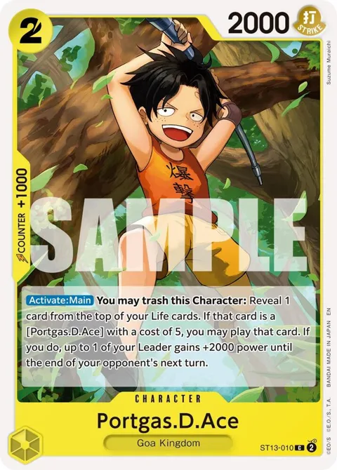 Portgas.D.Ace Reprint ST13-010 One Piece card from Premium Booster -The Best- Vol. 2