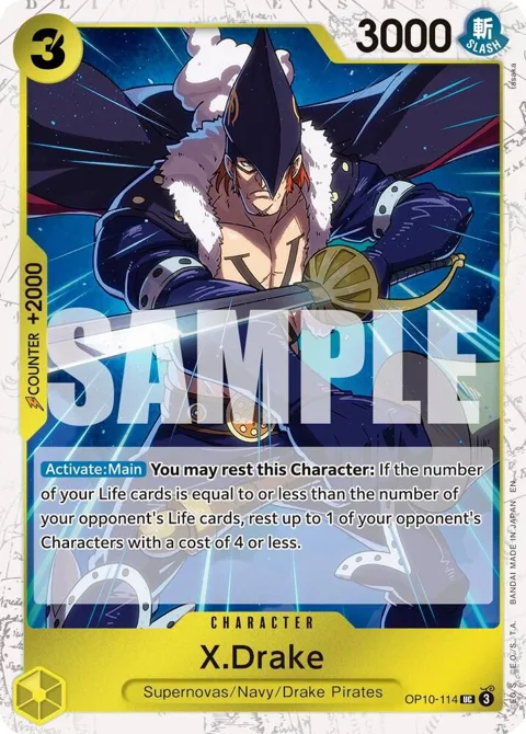 X.Drake Pirate Foil OP10-114 One Piece card from Premium Booster -The Best- Vol. 2