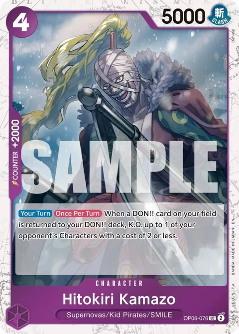 Hitokiri Kamazo Pirate Foil OP06-076 One Piece card from Premium Booster -The Best- Vol. 2