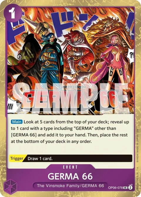 GERMA 66 Pirate Foil OP06-078 One Piece card from Premium Booster -The Best- Vol. 2