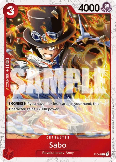 Sabo Pirate Foil P-044 One Piece card from Premium Booster -The Best- Vol. 2