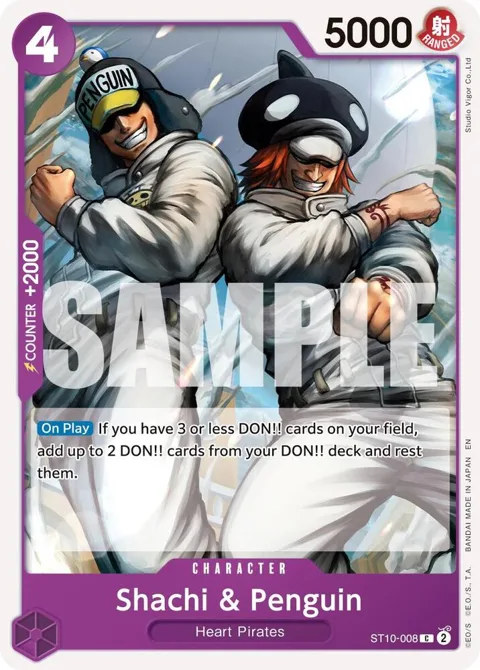 Shachi & Penguin Reprint ST10-008 One Piece card from Premium Booster -The Best- Vol. 2