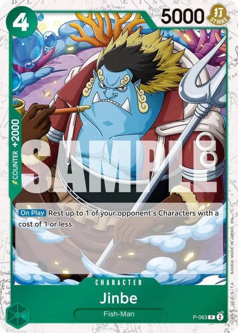 Jinbe Pirate Foil P-063 One Piece card from Premium Booster -The Best- Vol. 2