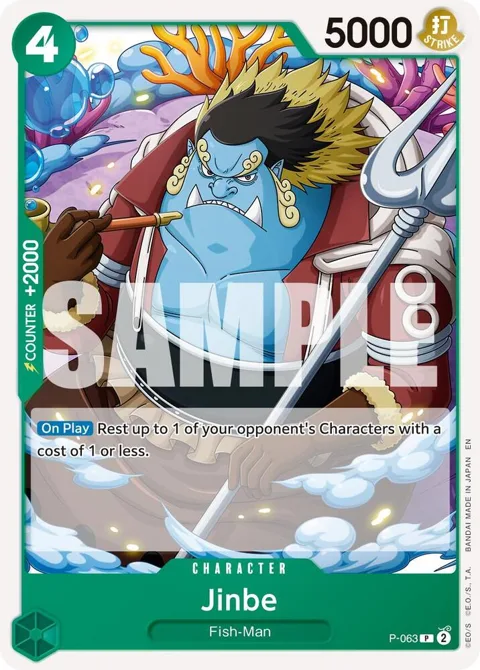 Jinbe Reprint P-063 One Piece card from Premium Booster -The Best- Vol. 2