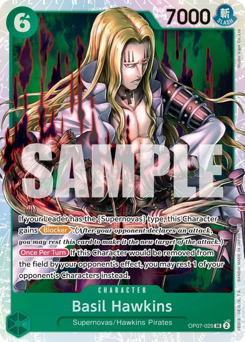 Basil Hawkins Reprint OP07-029 One Piece card from Premium Booster -The Best- Vol. 2