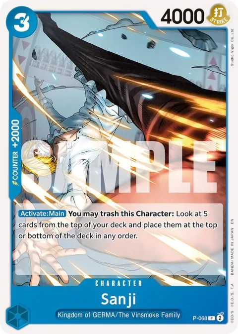 Sanji Reprint P-068 One Piece card from Premium Booster -The Best- Vol. 2