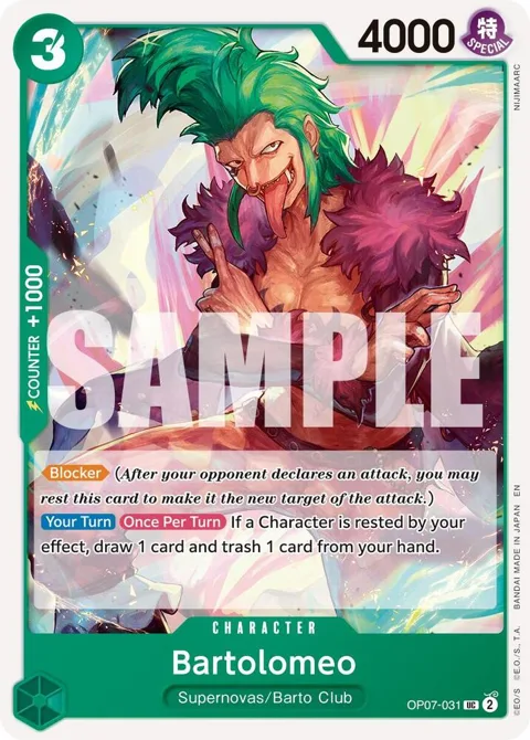 Bartolomeo Reprint OP07-031 PRB02 One Piece card from Premium Booster -The Best- Vol. 2