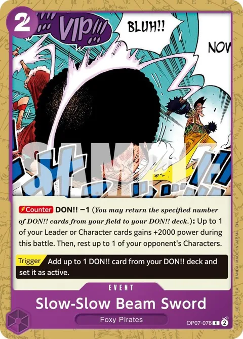 Slow-Slow Beam Sword Reprint OP07-076 One Piece card from Premium Booster -The Best- Vol. 2