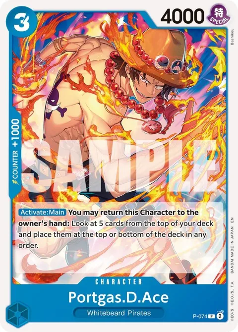 Portgas.D.Ace Reprint P-074 One Piece card from Premium Booster -The Best- Vol. 2