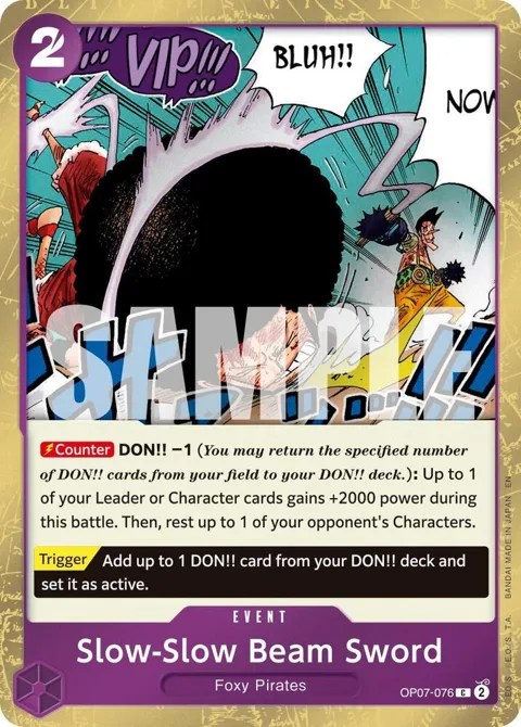 Slow-Slow Beam Sword Pirate Foil OP07-076 One Piece card from Premium Booster -The Best- Vol. 2
