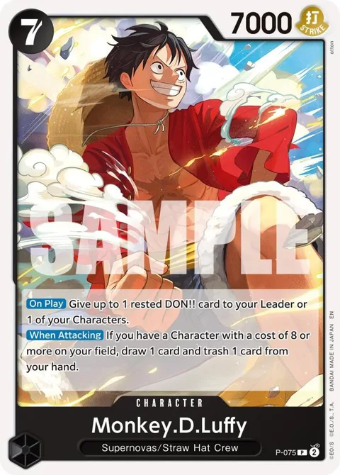 Monkey.D.Luffy Reprint P-075 One Piece card from Premium Booster -The Best- Vol. 2