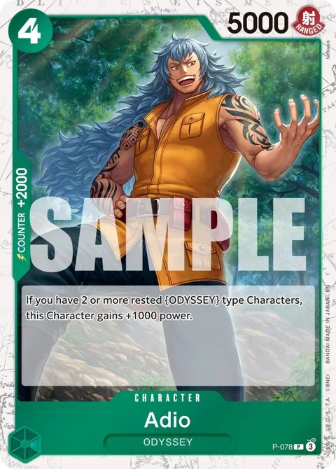 Adio Pirate Foil P-078 One Piece card from Premium Booster -The Best- Vol. 2