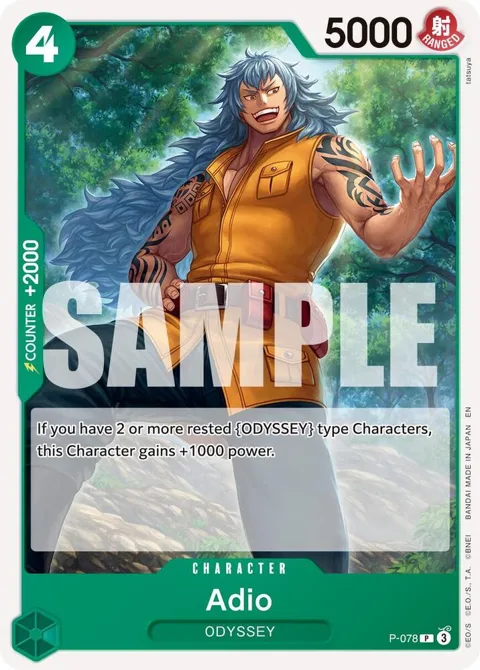 Adio P-078 One Piece card from Premium Booster -The Best- Vol. 2