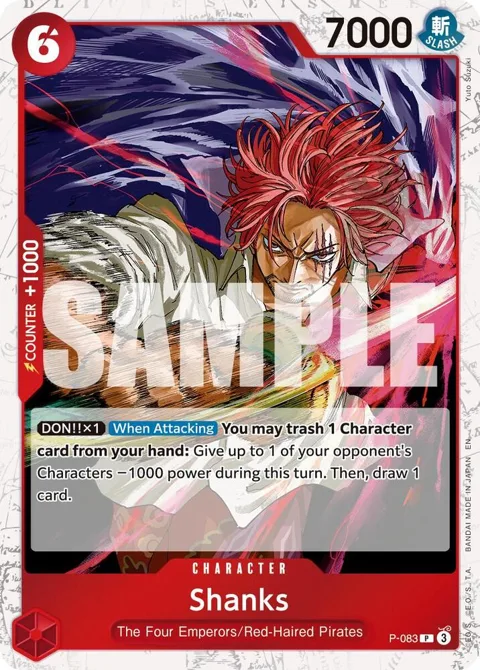 Shanks Pirate Foil P-083 One Piece card from Premium Booster -The Best- Vol. 2