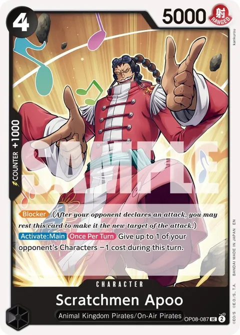 Scratchmen Apoo Reprint OP08-087 One Piece card from Premium Booster -The Best- Vol. 2