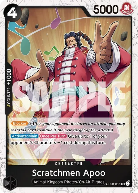 Scratchmen Apoo Pirate Foil OP08-087 One Piece card from Premium Booster -The Best- Vol. 2