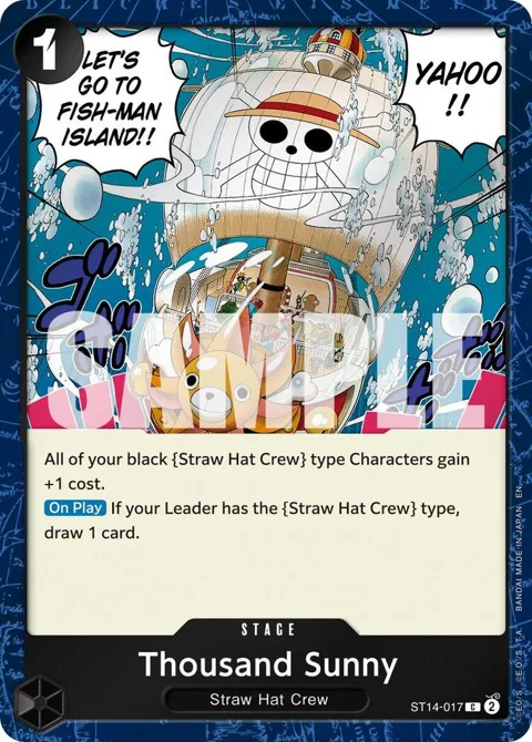 Thousand Sunny Pirate Foil ST14-017 One Piece card from Premium Booster -The Best- Vol. 2