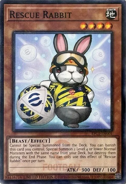 Rescue Rabbit EFC1-EN001 Yu-Gi-Oh card from eFootball Collaboration Promos
