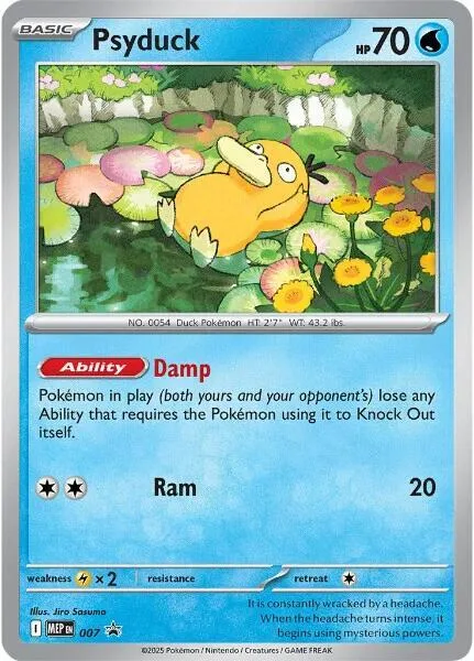 Psyduck #007 Holofoil Pokémon card from Mega Evolution Promo