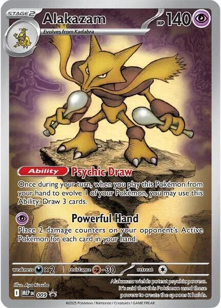Alakazam #009 Holofoil Pokémon card from Mega Evolution Promo