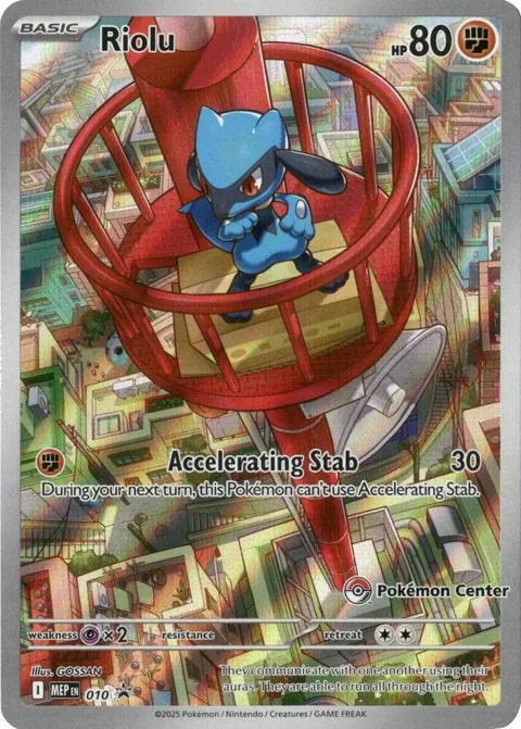 Riolu - 010 Pokemon Center Exclusive #010 Holofoil Pokémon card from Mega Evolution Promo