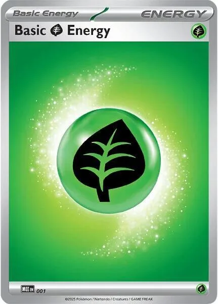 Basic Grass Energy - 001 #1 Reverse Holofoil Pokémon card from Mega Evolution Energies