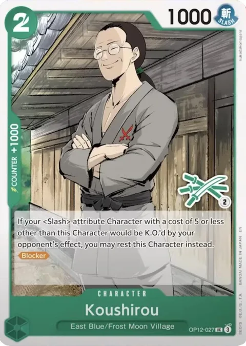 Koushirou Zoro Deck OP12-027 One Piece card from Learn Together Deck Set