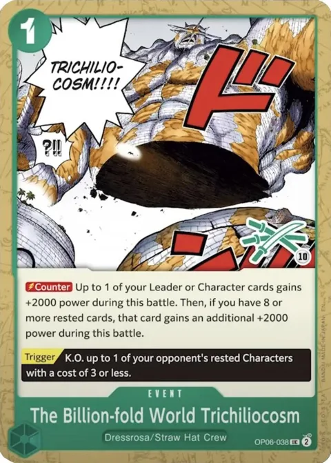 The Billion-fold World Trichiliocosm Zoro Deck OP06-038 One Piece card from Learn Together Deck Set