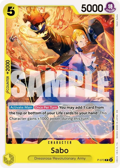 Sabo Pirate Foil P-073 One Piece card from Premium Booster -The Best- Vol. 2