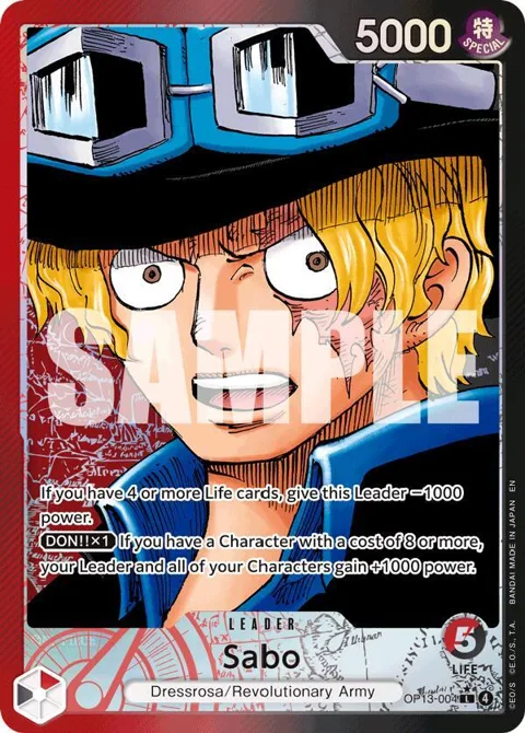 Sabo Alt Art OP13-004 One Piece card from Carrying On His Will